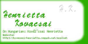 henrietta kovacsai business card